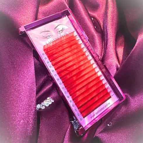 Colored Rose Red CC .05 Lash Extensions