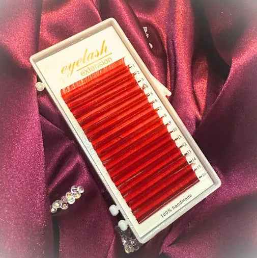 Colored Red D .07 Lash Extensions