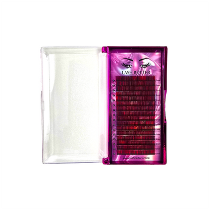 Lash Better brand eyelash extensions with a purple case on a white background