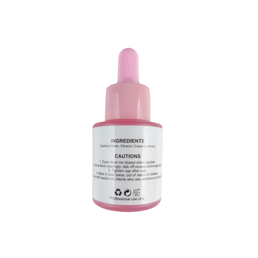 Lash Better brand strawberry scented lash primer bottle back label