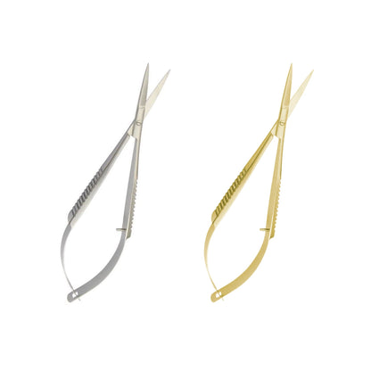 Micro-spring lash scissors for professional eyelash extension application and lash prep
