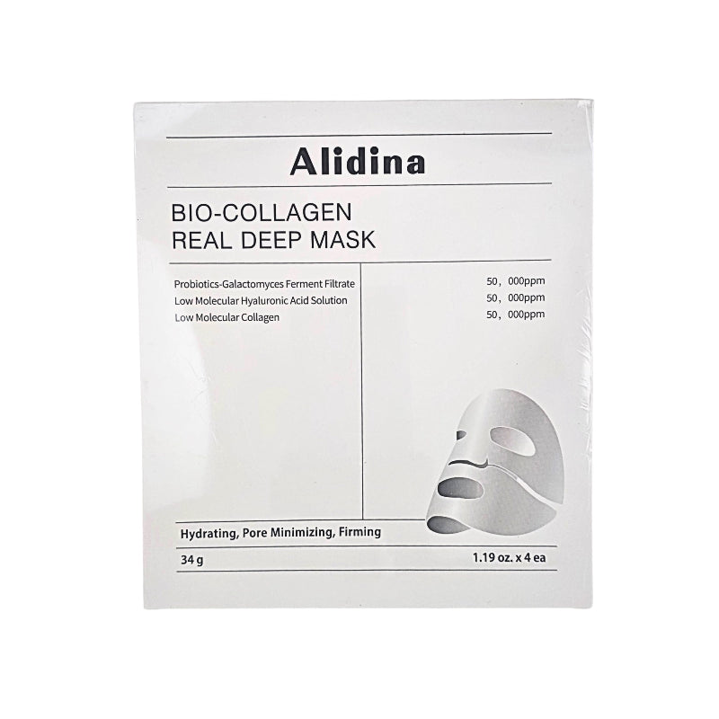 Alidina Bio-Collagen Real Deep Mask packaging, front-side, on a white background
