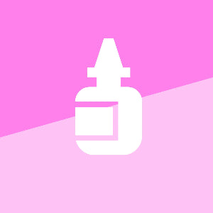White bottle icon on a pink background