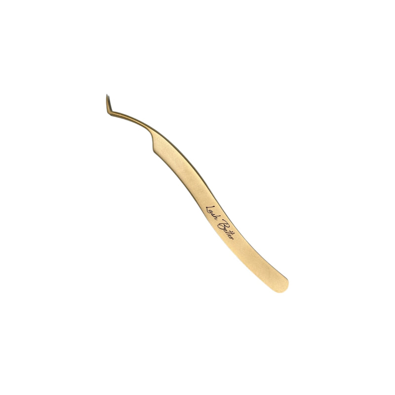 Lash Better Gold Lash Tweezers ST-02 on a white background