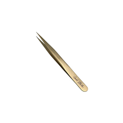 Lash Better Gold Lash Tweezers ST-04 on a white background