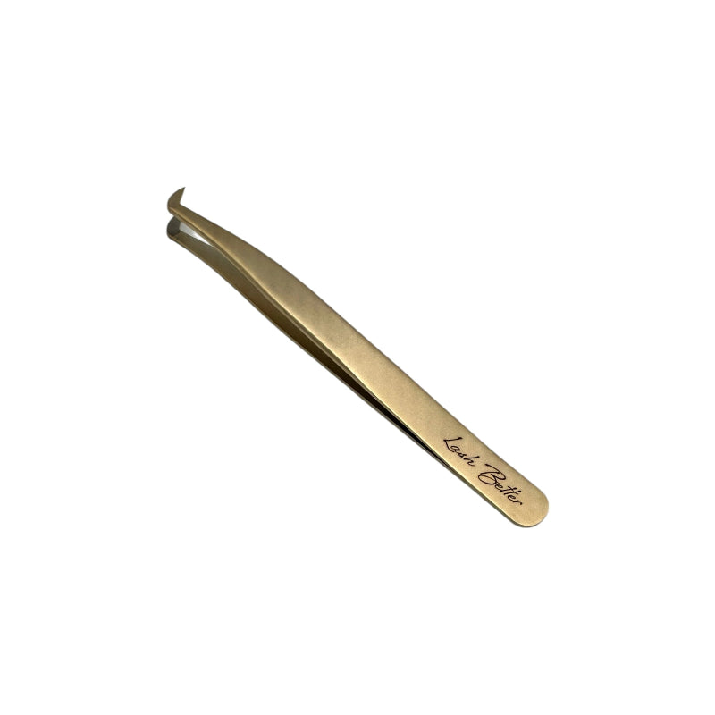 Lash Better Gold Lash Tweezers ST-05 on a white background